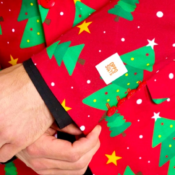 OPPOSUITS Christmas Blazer Trees & Stars Size Small US 34-36 - Picture 3 of 12